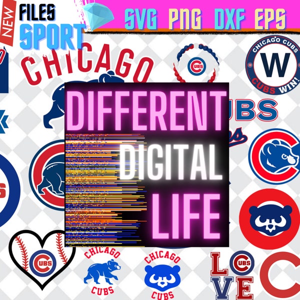 Cubs baseball SVG Cricut cut file, Cubs Baseball Svg, Love baseball team PNG clipart. Cheer silhouette print. Sublimation, png, dxf, eps