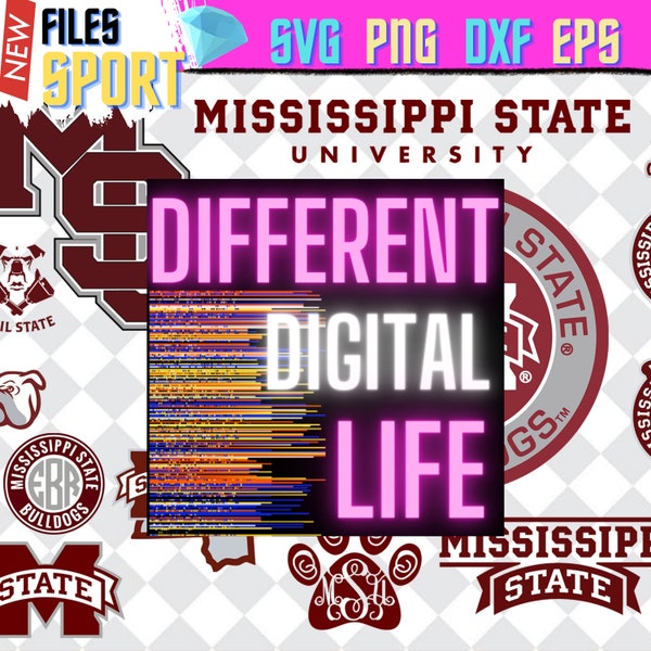 Mississippi State Svg Bundle, Bulldogs Football Svg, University, College, Basketball Bundle, Cricut, Printable, Svg Png Pdf, Download, Decal