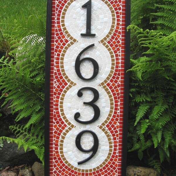 Custom Four Number 'East Side Garden' Address Sign