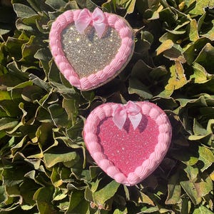 Faux Cake Inspired Heart Shaped Mirror Compact/ Faux Cake Art