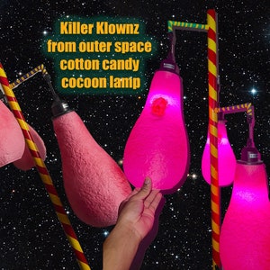 killer klownz from outer space cotton candy cocoon Halloween themed 6 feet tall lamp