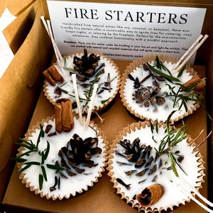 Natural Firestarters, Eco-Friendly firestarters, Fire Pit Fire starters, Campfire, gift for camper, Outdoor Fireplace Fire Pit Gift 4 Pack