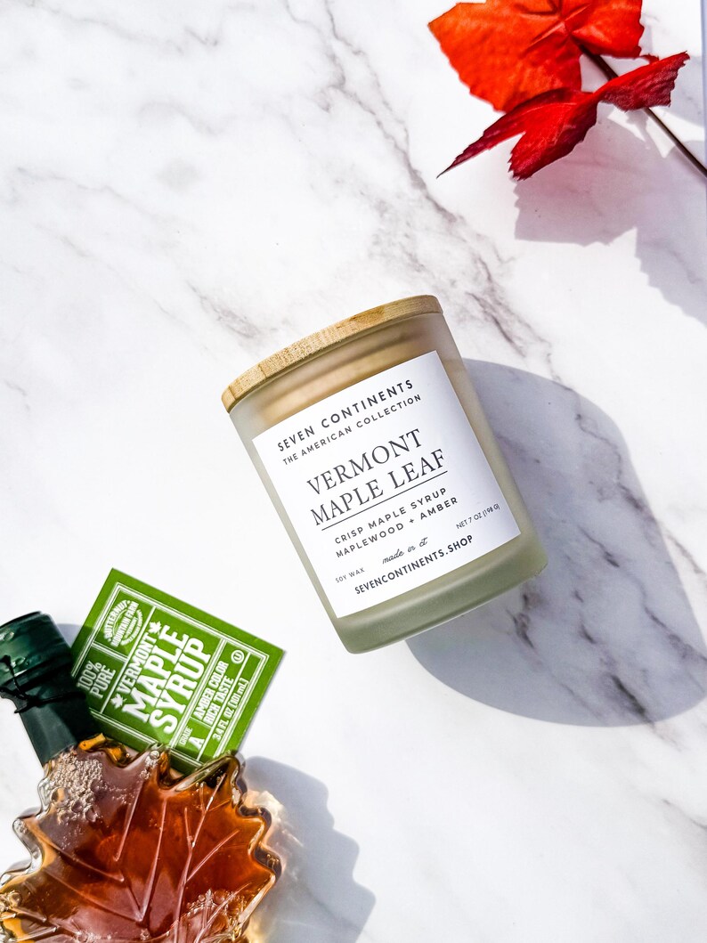 Seven Continents Vermont Maple Leaf Candle