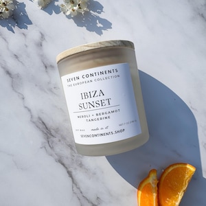 Ibiza Sunset Candle – Neroli, Bergamot & Tangerine | Citrus Soy Candle | Spain Inspired | Summer Candle | Bright Clean Scent
