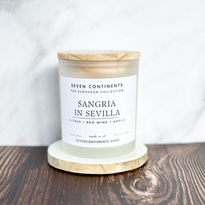 Sangria in Sevilla Candle – Citrus, Red Wine & Apple | Fruity Soy Candle | Spain Inspired | Summer Scent | Spain Trip Gift, Moving to Spain