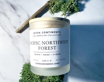 Pacific Northwest Forest Candle | Cedarwood, Moss & Pine Scented Soy Candle