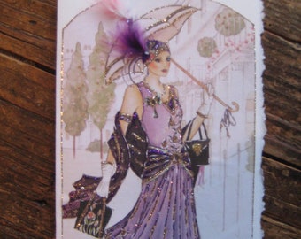 Art Deco "When in Paris" 5x7 note card