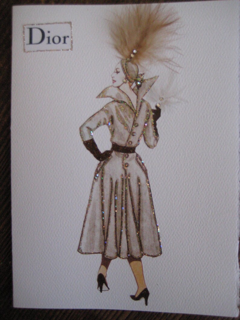 1948 Christan Dior Fashion Illustration Back-buttoned | Etsy