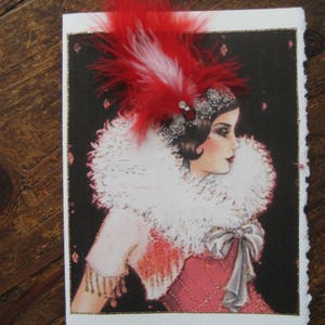 Red Feather Art Deco Beauty card