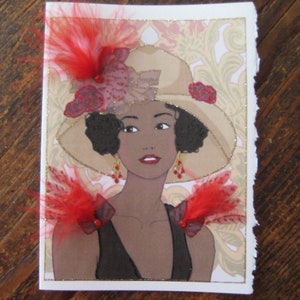 Cartão de nota "Sweet Girl" da Ethnic Lady 5"x7"