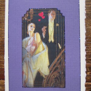 Art Deco &quot;Love and Romance&quot; 5x7 note card