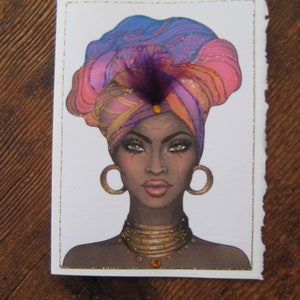 Tarjeta de notas afroamericana de 5 x 7 "Belleza feroz"