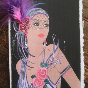 Art Deco Lady &quot;Island Beauty&quot; note card