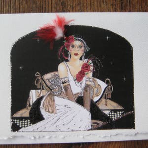 Art Deco lady Fashion card Sitting Pretty&quot;