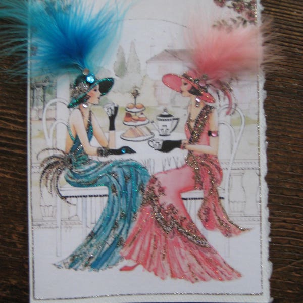 Art Deco "High Tea" 5x7 note card