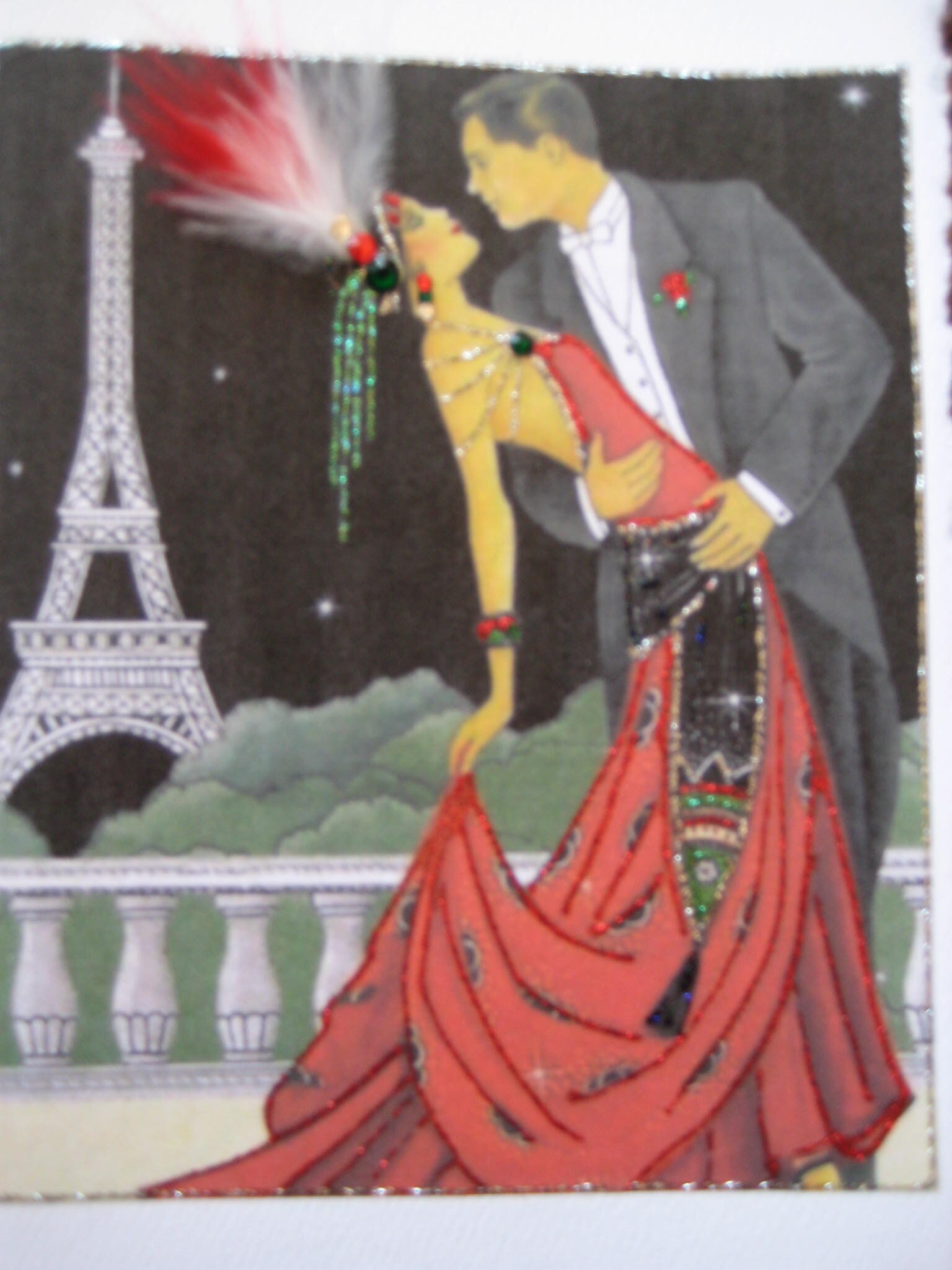 Art Deco Couple "ah Paris" 5x7 Note Card - Etsy