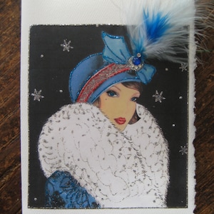 Art Deco "Blue Eyes" 5x7 note card