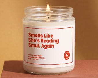 Funny Smut Reader Candle Gift for Her, Smut Gifts, Romance Reader Present for Best Friend, Book Group Gift, 9oz Soy Wax Candle B179