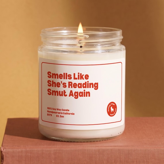 Funny Smut Reader Candle Gift for Her, Smut Gifts, Romance Reader Present for Best Friend, Book Group Gift, 9oz Soy Wax Candle B179