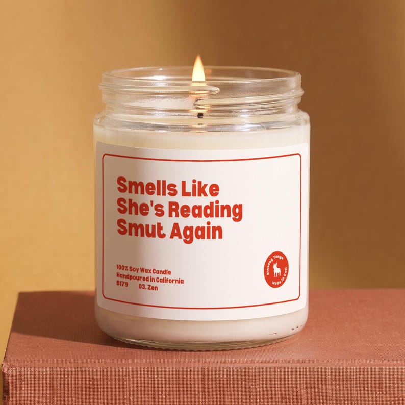 Funny Smut Reader Candle Gift for Her, Smut Gifts, Romance Reader Present for Best Friend, Book Group Gift, 9oz Soy Wax Candle B179 image 1