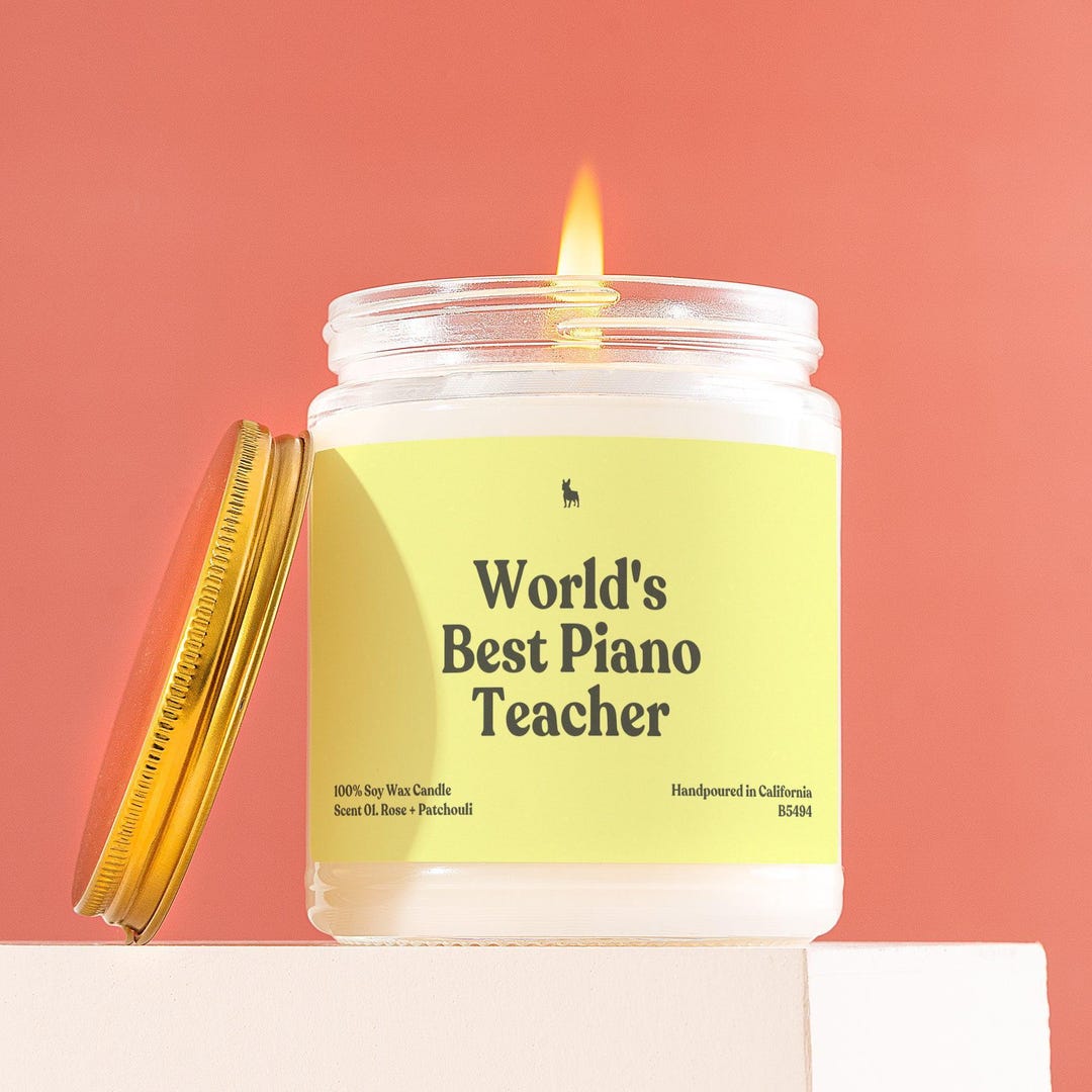 Piano Teacher Gift Box Worlds Best Piano Teacher Candle Music ...