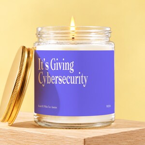 Cybersecurity Candle Gift for Coworker, IT Security Gifts, Analyst or Engineer Thank You, Graduation Present, 9oz Soy Wax Candle B1224