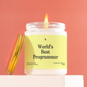Programmer Gift Worlds Best Programmer Candle Software Developer Coder Tech Professional Web Developer Computer Science Thank You End B5499