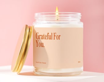 Thank You Gift Candle Grateful For You Appreciation Present Gratitude Thankful Blessed Heart Gift For Friend Coworker Decor B964