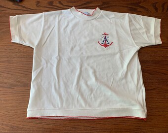 10/12 Youth Vintage OshKosh Nautical Anchor Tee