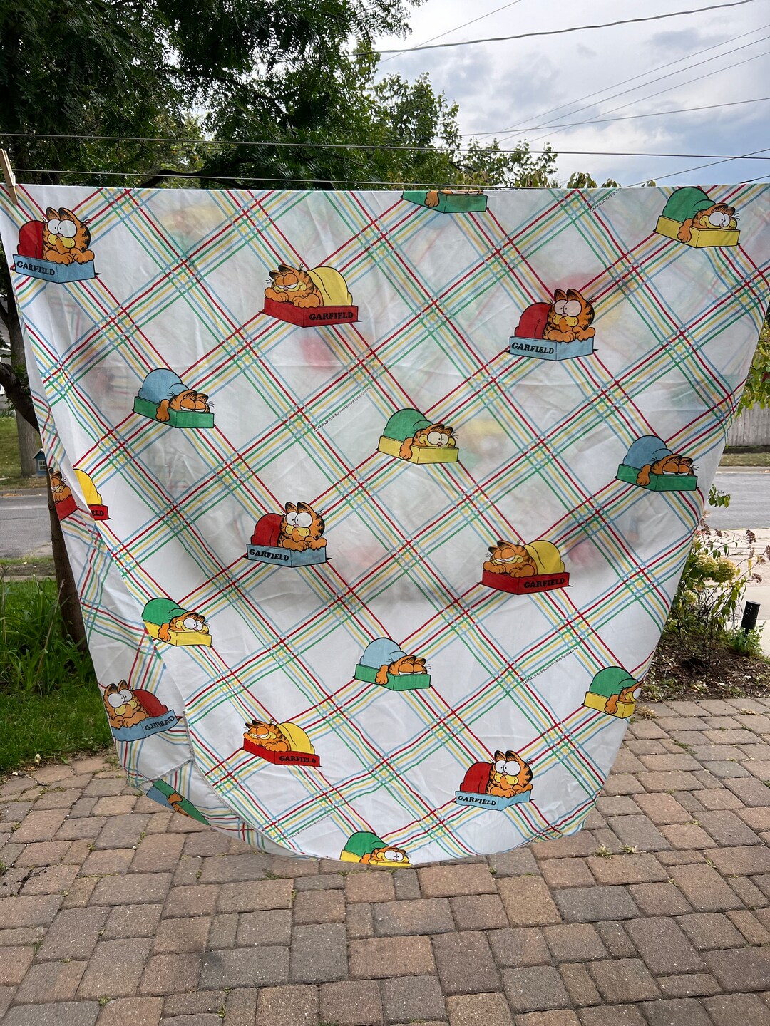 Garfield Fitted Twin Sheet Etsy