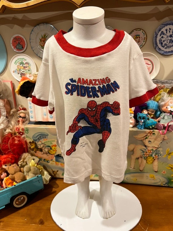 4/5T Spiderman 70’s Ringer T-Shirt - image 1