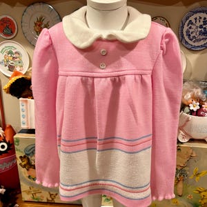 Vestido tejido de los años 80 para niñas de 18 a 24 meses