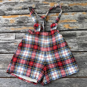 18/24 Months Plaid Shortalls 60s