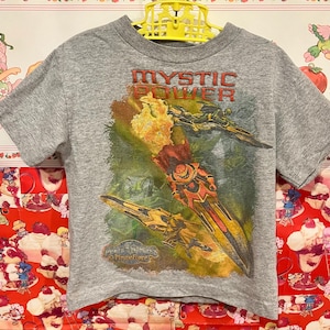 Puede incluir: Camiseta gris con un estampado gráfico de un personaje de Power Rangers y el texto "Mystic Power" y "Power Rangers Mystic Force".