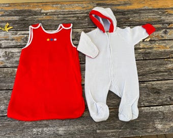 Zestaw chorągiewek i piłek NOS 0/6 miesięcy, zabytkowe buty Carters z lat 80.