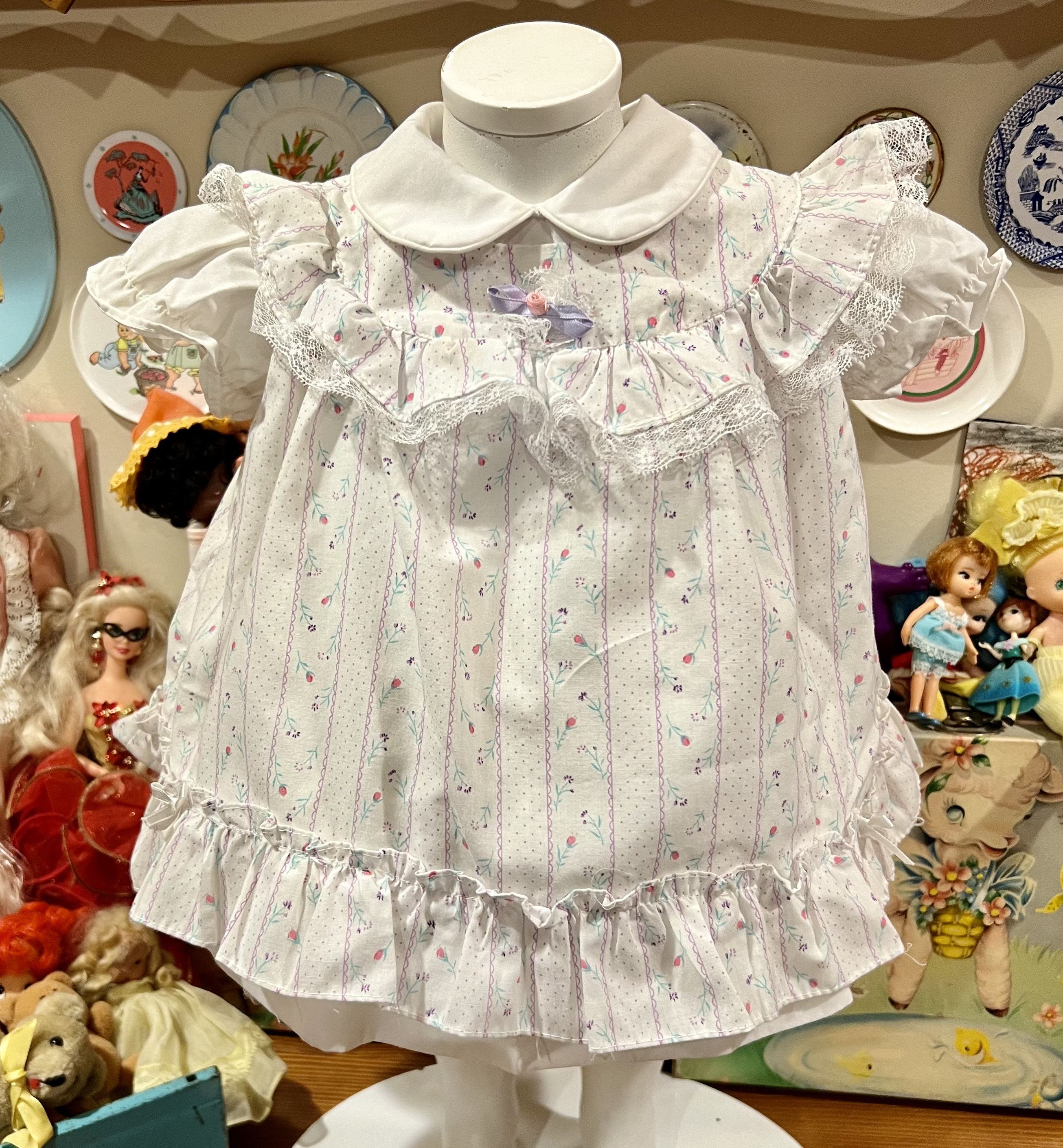 Vintage Aprons, Retro Aprons, Old Fashioned Aprons & Patterns 9-12 Months Mayfair Baby Dress $15.00 AT vintagedancer.com