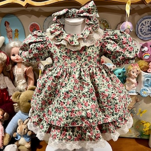6 Months Floral Ruffle Dress and Headband Bow