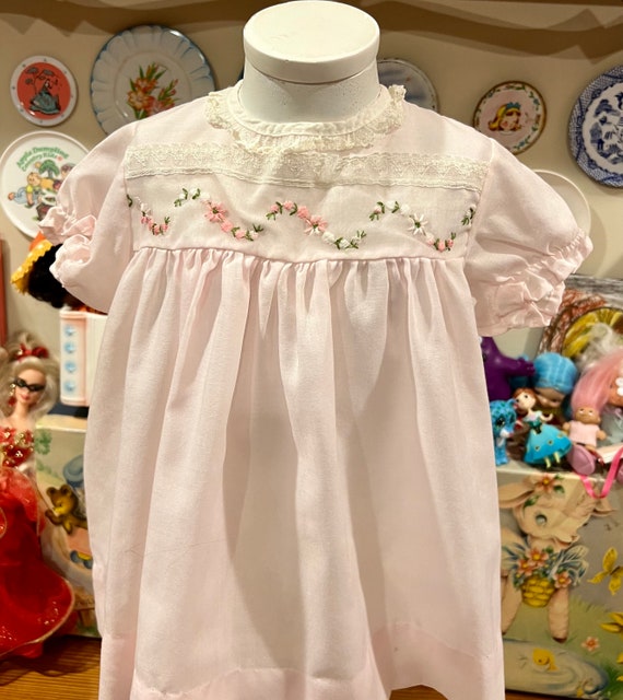 6-9 Months Pink Rosebud Dress - image 5