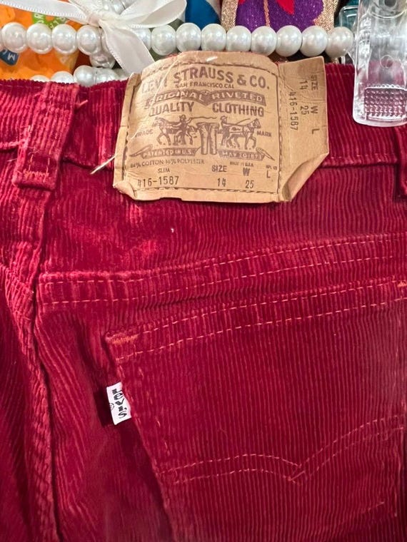 12/14 Kids Levis Corduroy Pants 24 Inch Waist - image 7