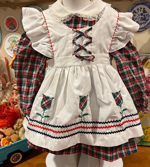 2T 1980’s Baby Togs Apron Dress - image 3