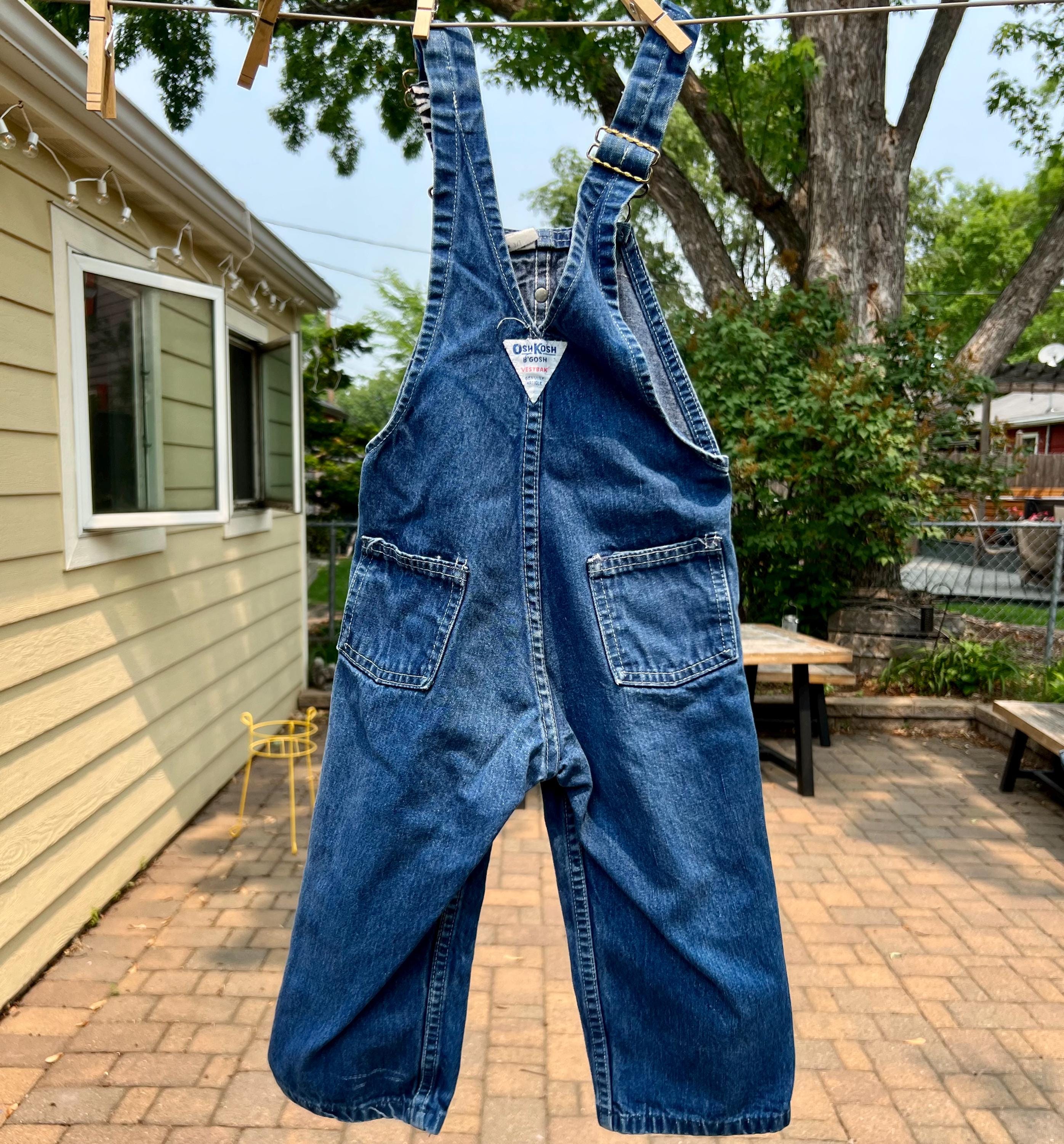 vintage oshkosh アヒル　オーバーオール　3T vintage OSHKOSH B'Gosh Sz 3T Overalls Red White Stripe Made