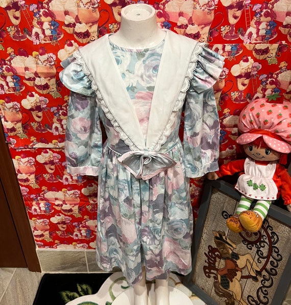 Kids 7/8  Rare Editions Floral 90’s Dress