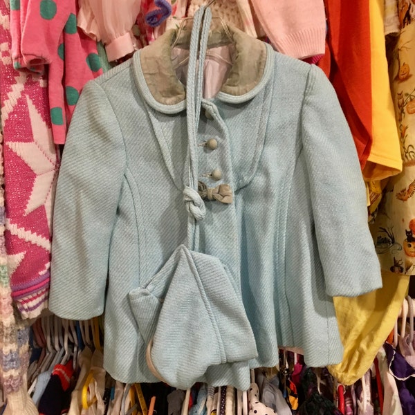 60s Rothschild Coat and Bonnet 18/24 Months
