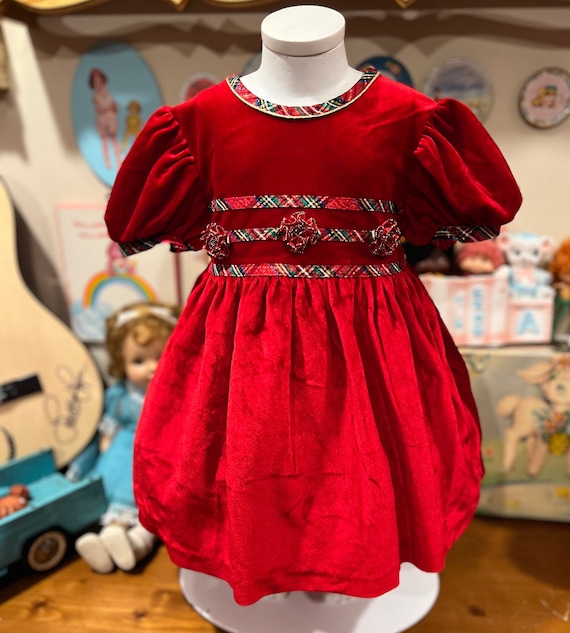 18/24 Months Red Velvet Dress - image 1