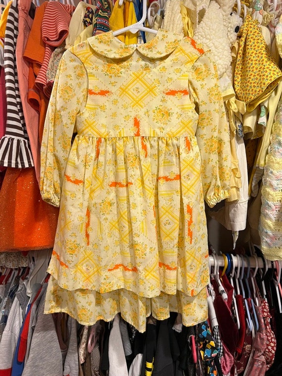 3T Prairie Apron Dress and Bonnet 1970s - image 5
