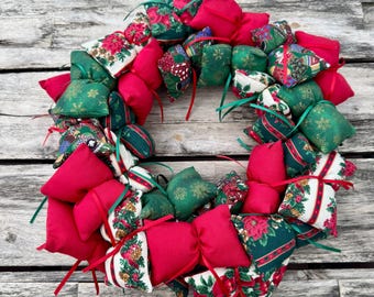 Corona de tela abullonada hecha a mano de los años 80