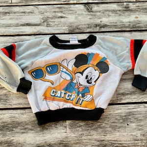18/24 Months Vintage Disney Mickey Mouse "Catch It" Sweatshirt image 1