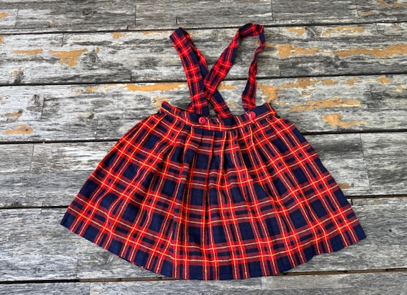 red plaid suspender dress Tripp NYC Daang Goodman Red Plaid Suspender Dress Size S Y2k Punk Skater  Goth