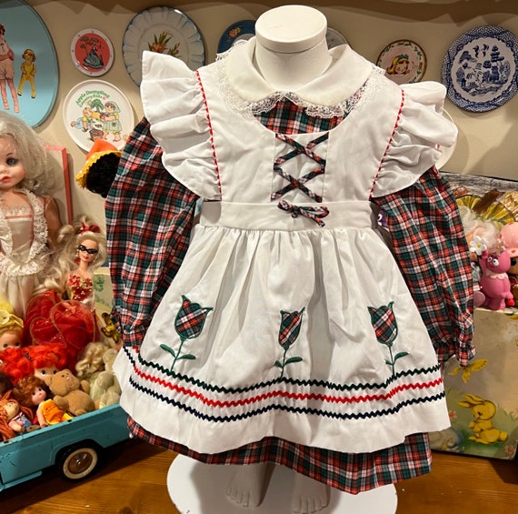 2T 1980’s Baby Togs Apron Dress - image 6