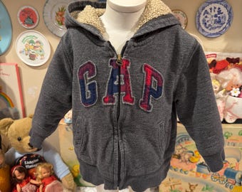 12/18 Monate Vintage Baby Gap Sherpa-gefütterter Kapuzenpullover